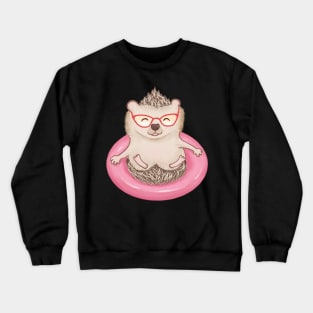 stylish sunglasses wearing  hedgehog Crewneck Sweatshirt